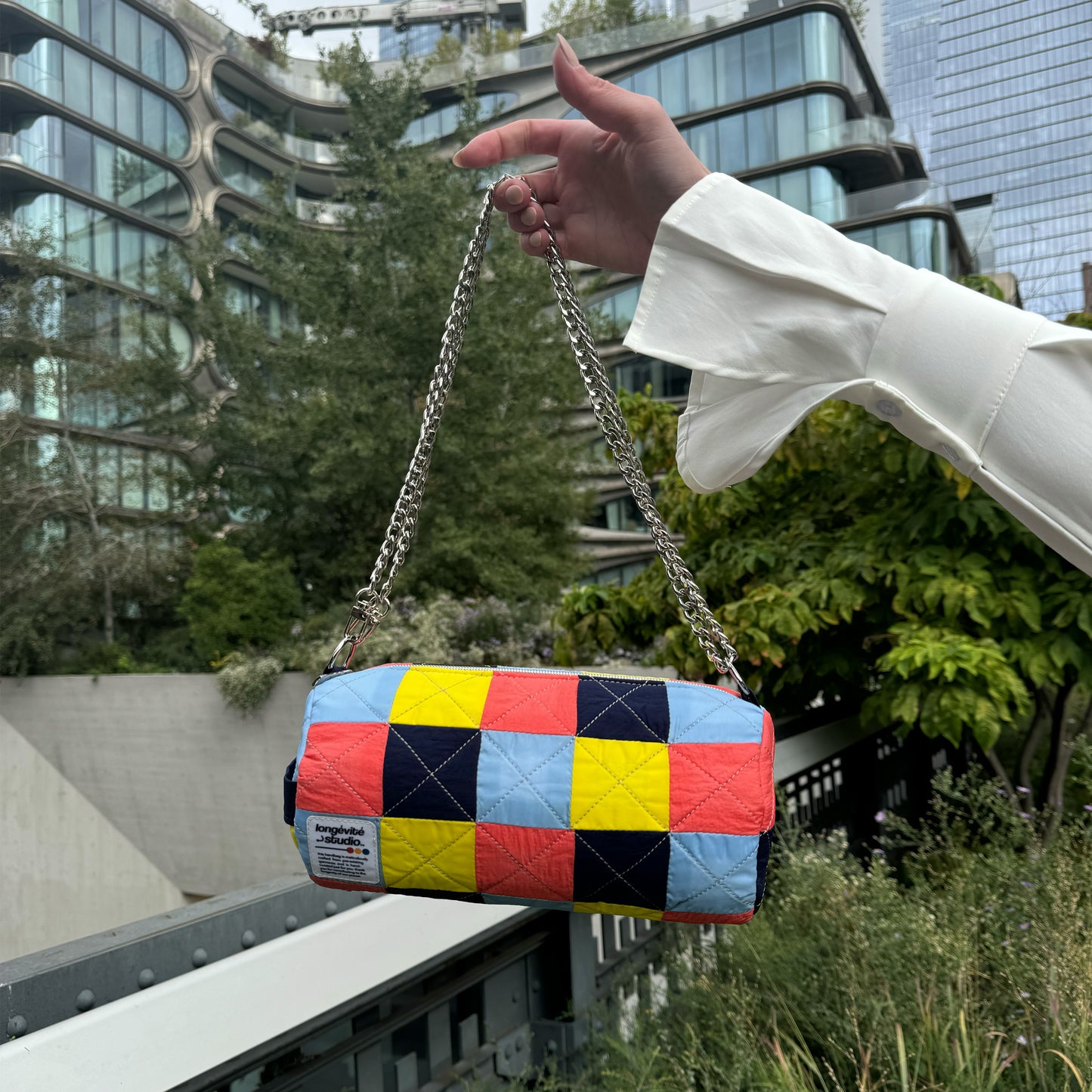 THE MINI PATCHWORK BARREL BAG